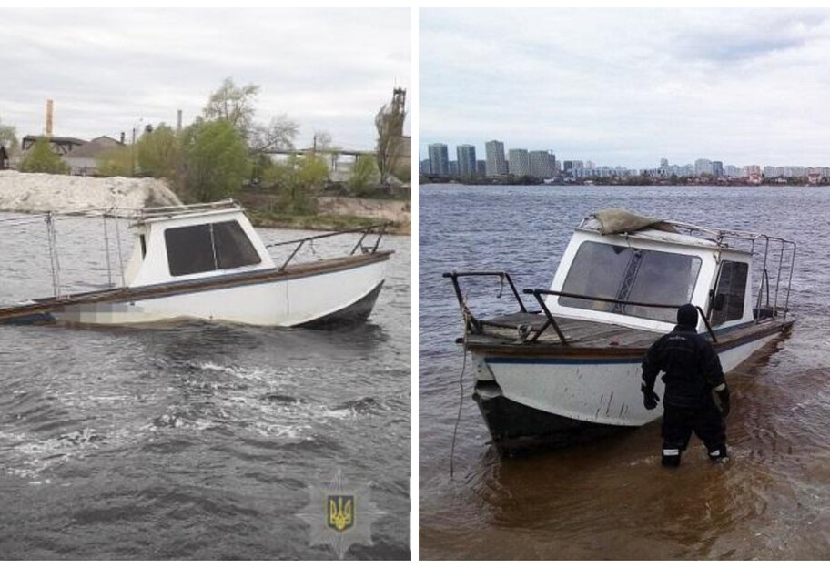 В Киеве тонула лодка - полицейские заметили и спасли - фото - фото 1