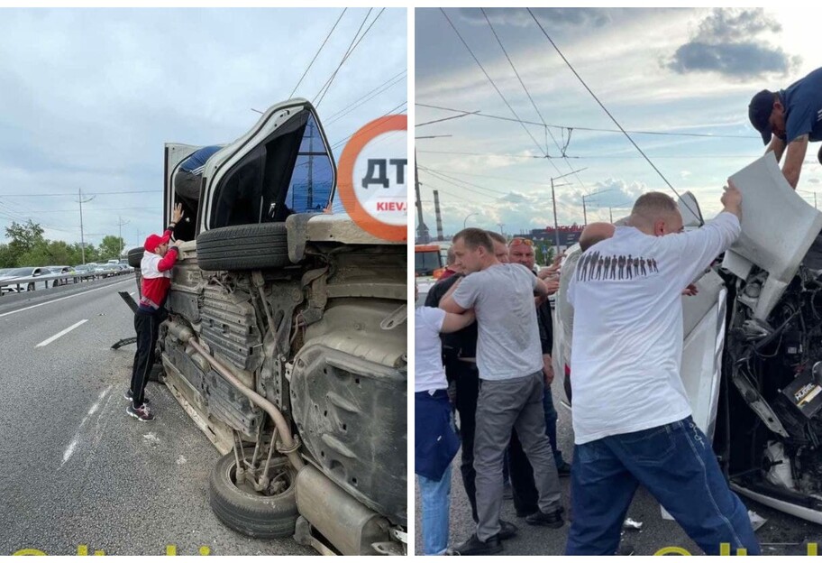ДТП в Киеве - Тойота зацепилась за провода - видео аварии и подробности от полици - фото 1