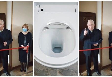 В киевском вузе девушкам на 8 марта подарили туалет (видео)