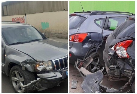 В Киеве водитель Jeep разбил сразу три автомобиля на парковке (фото, видео)