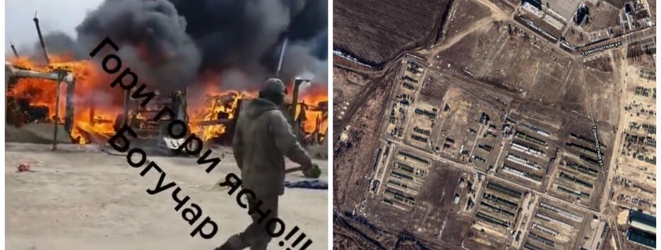 Загорівся табір військових РФ на кордоні з Україною, у солдатів опіки (відео)