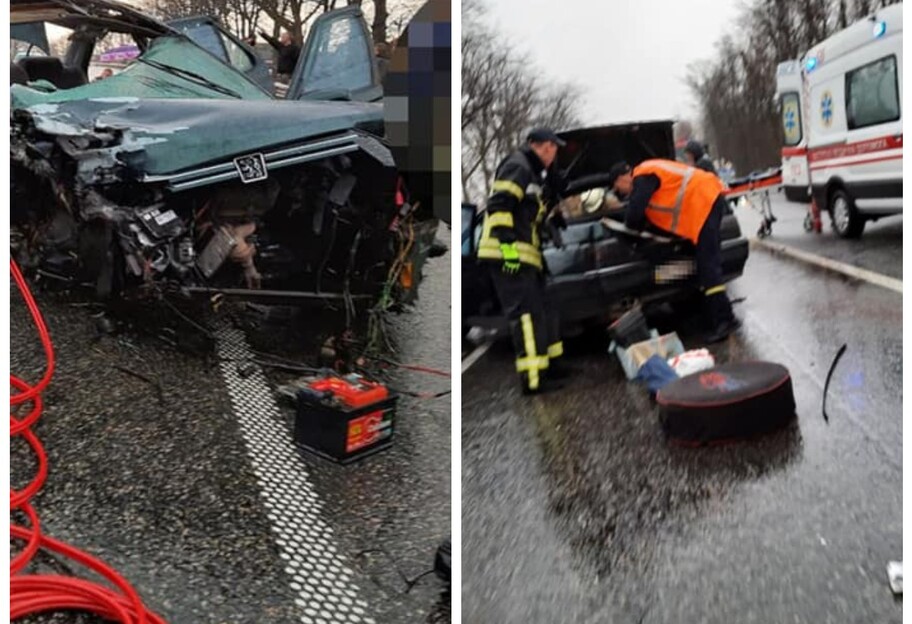 Смертельна ДТП під Києвом - вантажівка MAN врізалась у легковик Peugeot - фото, відео - фото 1