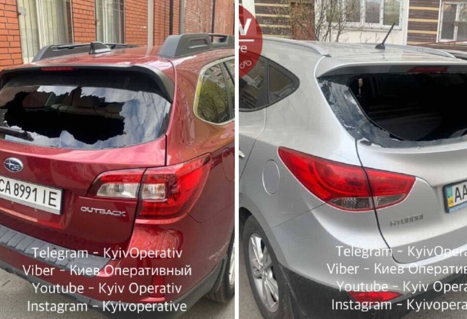 В Киеве разбили припаркованные во дворе авто - фото - фото 1
