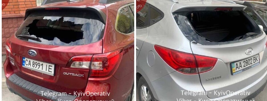 У Києві невідомі розбили два скла припаркованих автомобілів (фото)