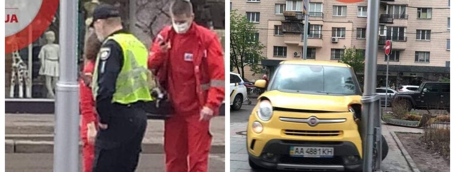 Збив пішохода і протаранив стовп: у Києві сталася серйозна ДТП (фото)