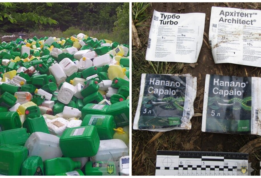 В лісі на Хмельниччині знайшли гору пластикових каністр - фото - фото 1
