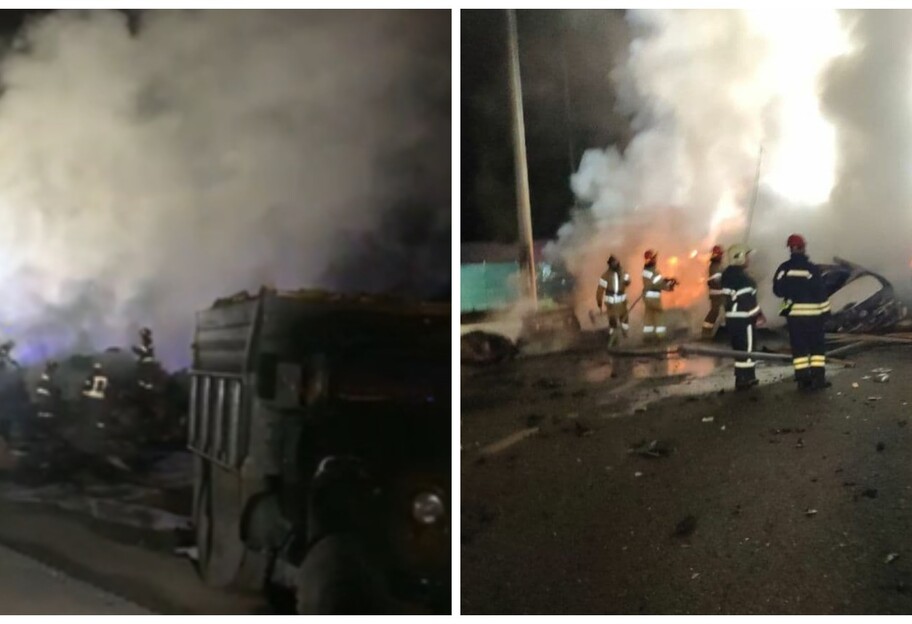 ДТП на Житомирской трассе - от удара автомобили загорелись, есть погибшие - фото, видео - фото 1