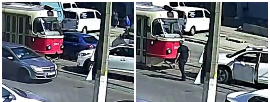 У Києві чиновник заблокував рух трамвая і нарвався на критику у соцмережах (відео)