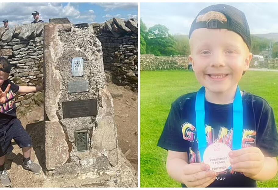 Мальчик из Великобритании в 5 лет установил рекорд, покорив 3 горы за один день - фото - фото 1