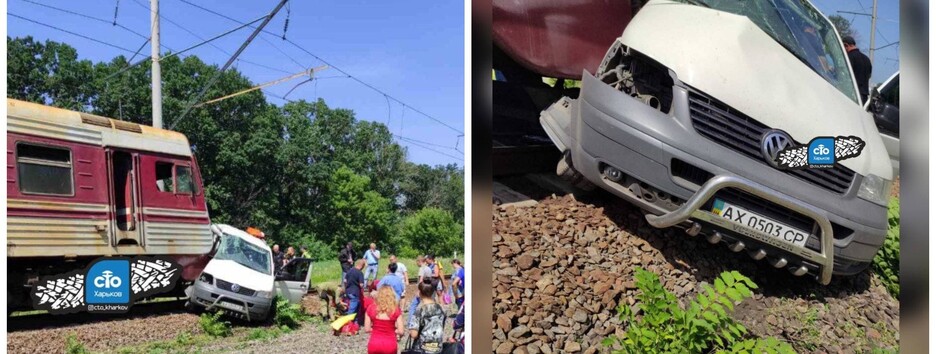 В Харьковской области поезд врезался в микроавтобус: водитель в тяжелом состоянии