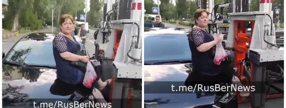 У Києві жінка оригінально 