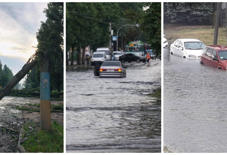 Погода в Україні - ураган валив дерева у Житомирі та Миргороді, вулиці затопило - відео - фото 1