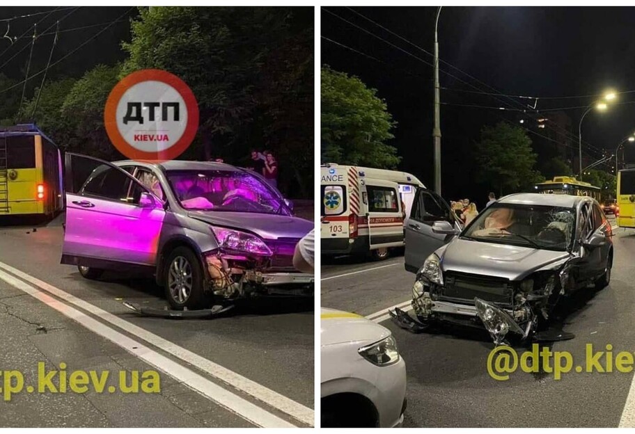 ДТП в Киеве - на проспекте Голосеевский BMW протаранил Honda - фото - фото 1