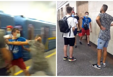 Драка в метро: пассажиру сломали очки из-за отказа надеть маску (видео)