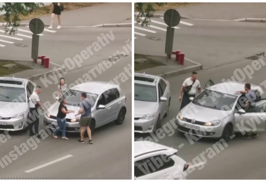 В Киеве водитель выстрелил в машину оппонента - видео - фото 1