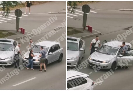Конфликт водителей в Киеве закончился стрельбой по машине (видео)