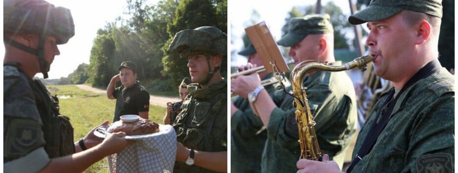 Російські військові прибувають до Білорусі, їх зустрічають хлібом-сіллю (фото)