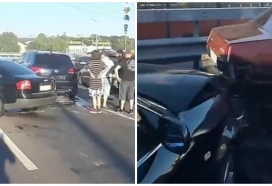ДТП в Киеве - на Борщаговке столкнулись 5 авто - видео  - фото 1