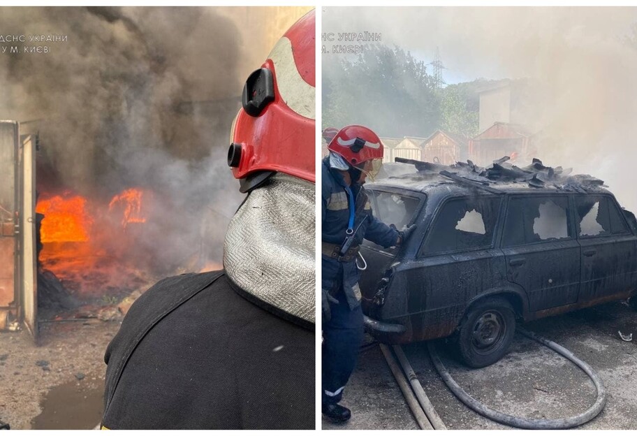 Пожежа у Києві на Михайла Бойчука - вигоріли будинок та автомобіль  - фото, відео  - фото 1