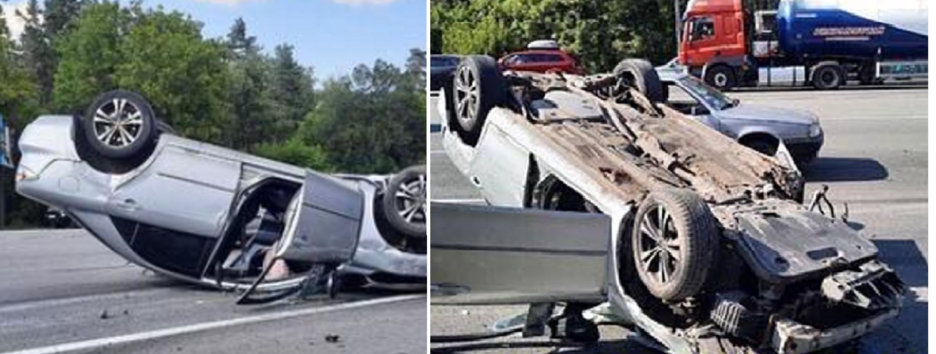 Відбійник пролетів 50 метрів: у Києві сталася карколомна ДТП (фото, відео)