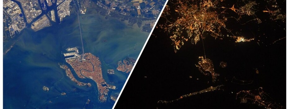 Венеція вдень і вночі: астронавт МКС показав яскраві кадри з космосу