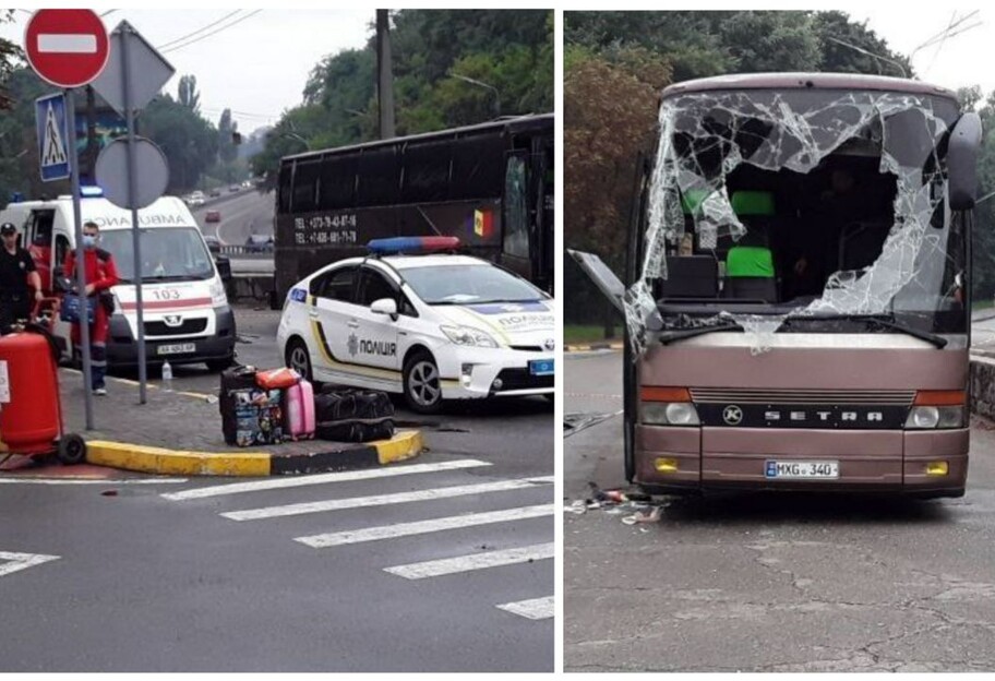 Автобус Кишинев – Москва разбился на АЗС в Киеве, есть пострадавшие - фото - фото 1