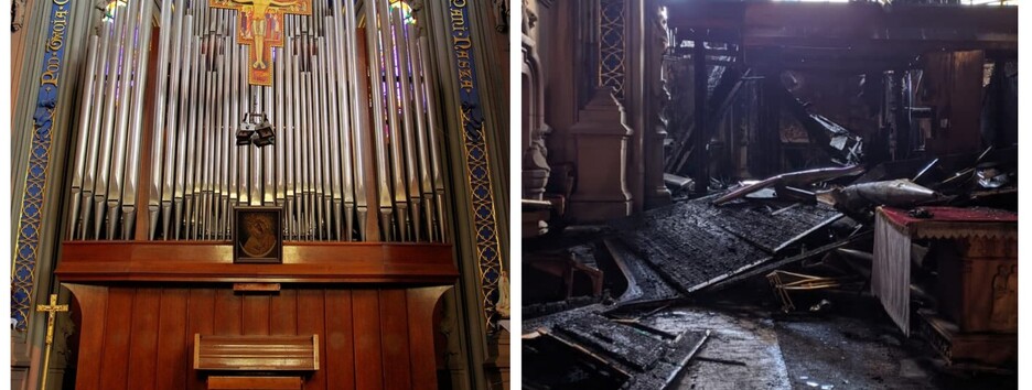 Пожар в костеле Святого Николая: сгоревший орган был единственным в Европе 