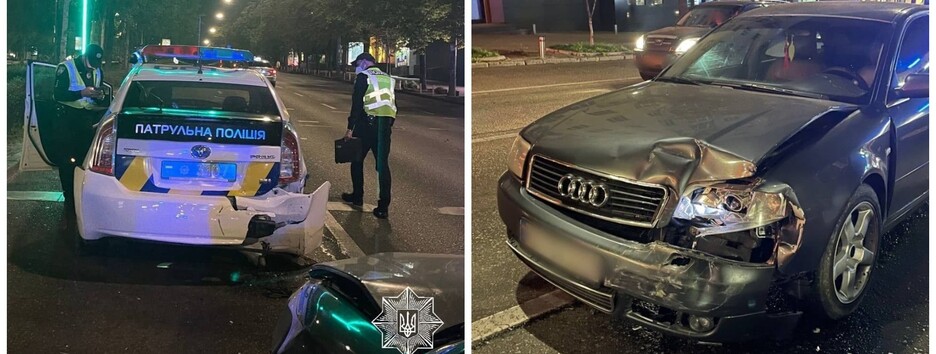 П'яний водій у Києві врізався в авто копів: їх госпіталізували (фото)