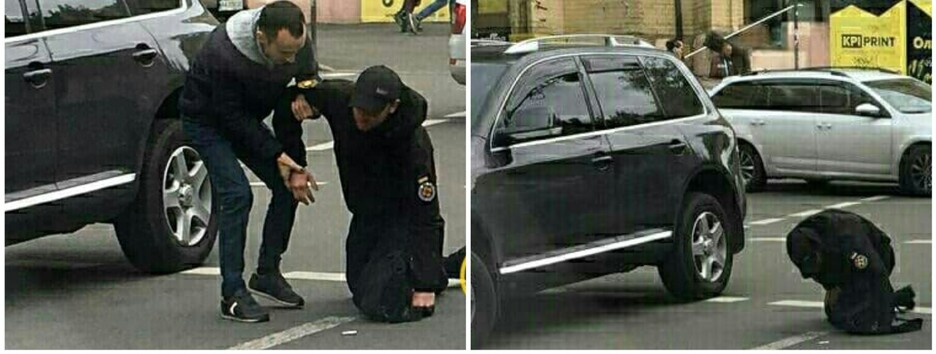 В Киеве невнимательный водитель сбил полицейского 