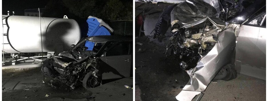 Смертельна ДТП під Києвом: водій влетів у газову заправку (відео)