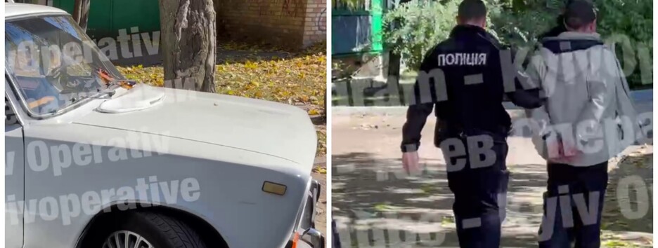 В Киеве автоугонщик заблудился и не смог выехать со двора (видео)