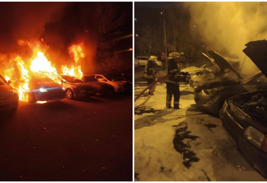 Підпал авто на Дарниці в Києві - постраждали чотири машини, фото - фото 1