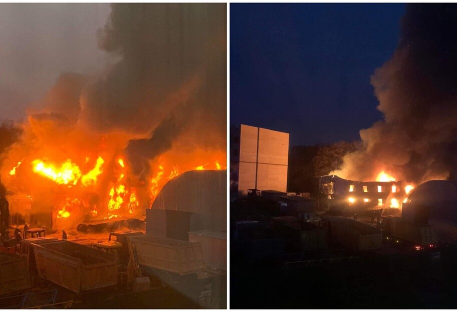 Пожар в Ирпене - горит здание на стройплощадке - фото 1