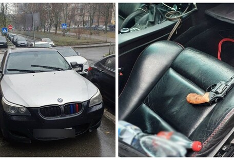 В Киеве водитель BMW начал стрельбу на мосту Патона и скрылся