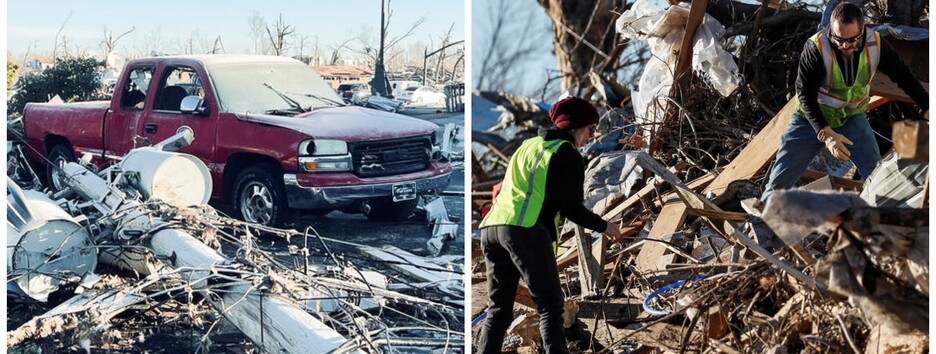 Погибли около 100 человек: фото последствий разрушительного торнадо в США