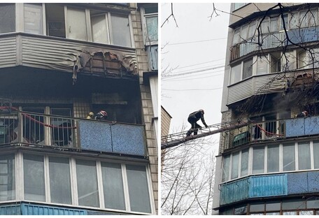 Смертельный пожар в Киеве: дом в дыму, спасатели использовали лестницу (видео)