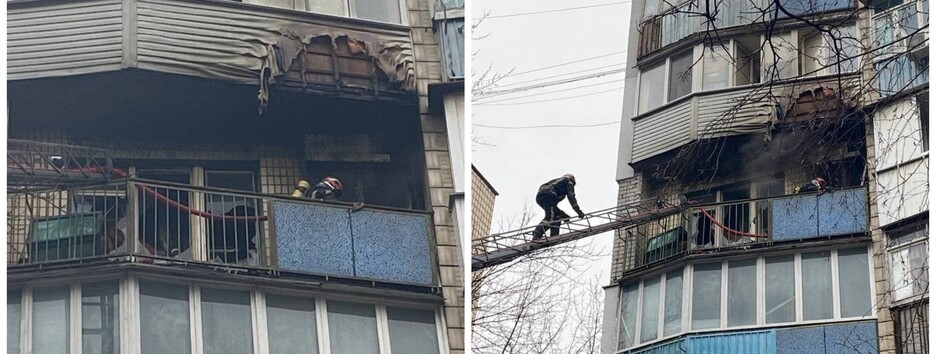 Смертельна пожежа у Києві: будинок у диму, рятувальники використали драбину (відео)