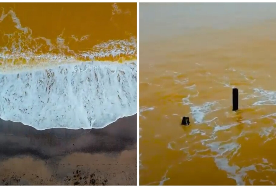Чорне море у Криму стало жовтим - відео - фото 1