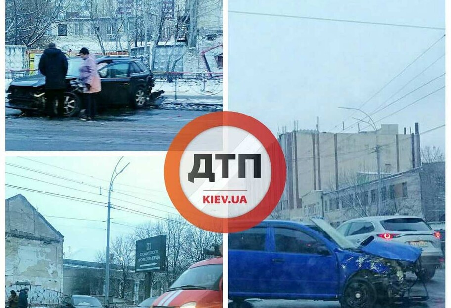 ДТП в Киеве – на проспекте Лобановского столкнулись Skoda и Subaru – момент попал на видео - фото 1