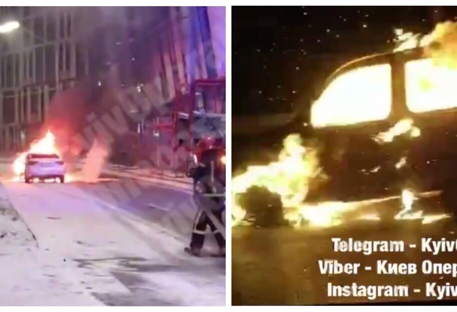 У Києві згоріло дві машини, відео - фото 1