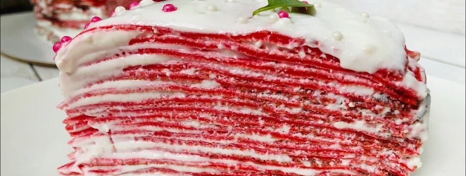 Два ярких и полезных блинных торта для гурманов (видео)