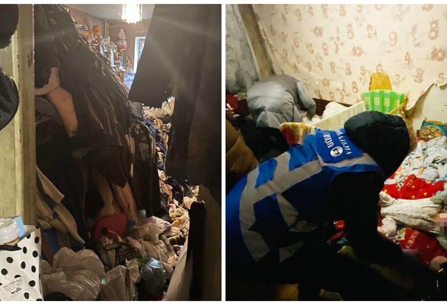 Жили в горе хлама - в Киеве у матери изъяли троих детей - фото - фото 1