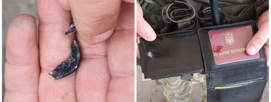 На українських військових скинули бомбу: бійця врятував від уламка гаманець (фото)