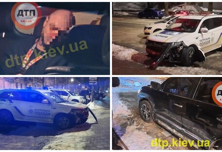 Разбили полицейское авто: появилось видео, как в Киеве задерживали 