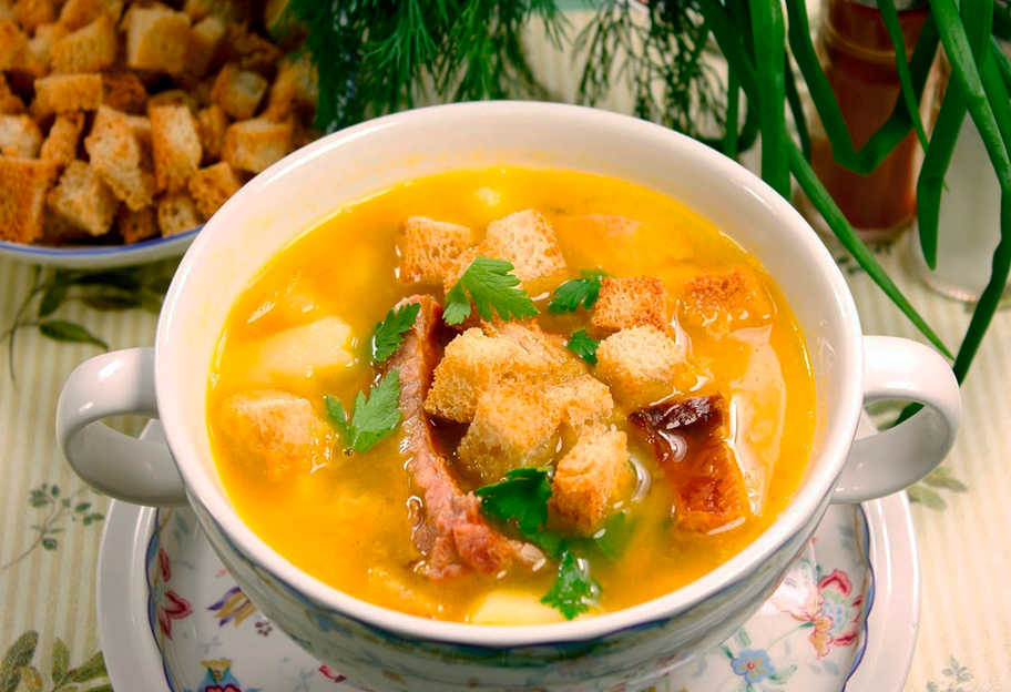 Гороховый суп с копчеными ребрышками - пошаговый рецепт, видео  - фото 1