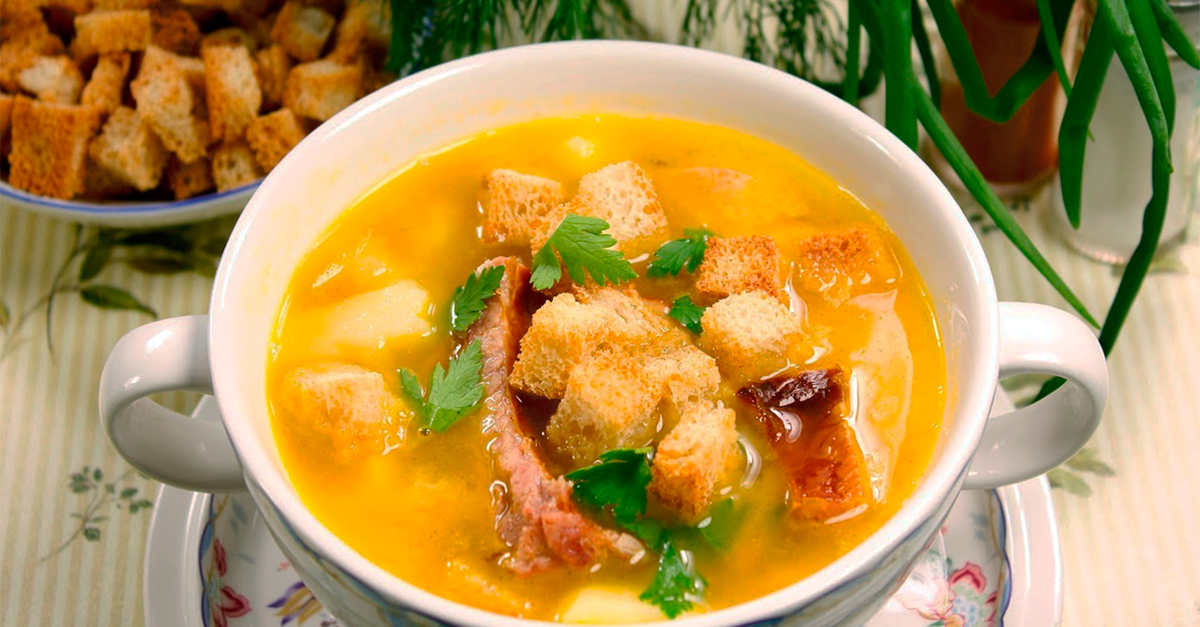 Гороховый суп с копченостями рецепт с фото пошагово