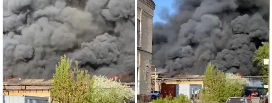 В России серьезный пожар на химзаводе: причиной горения якобы стал пакет (видео) 