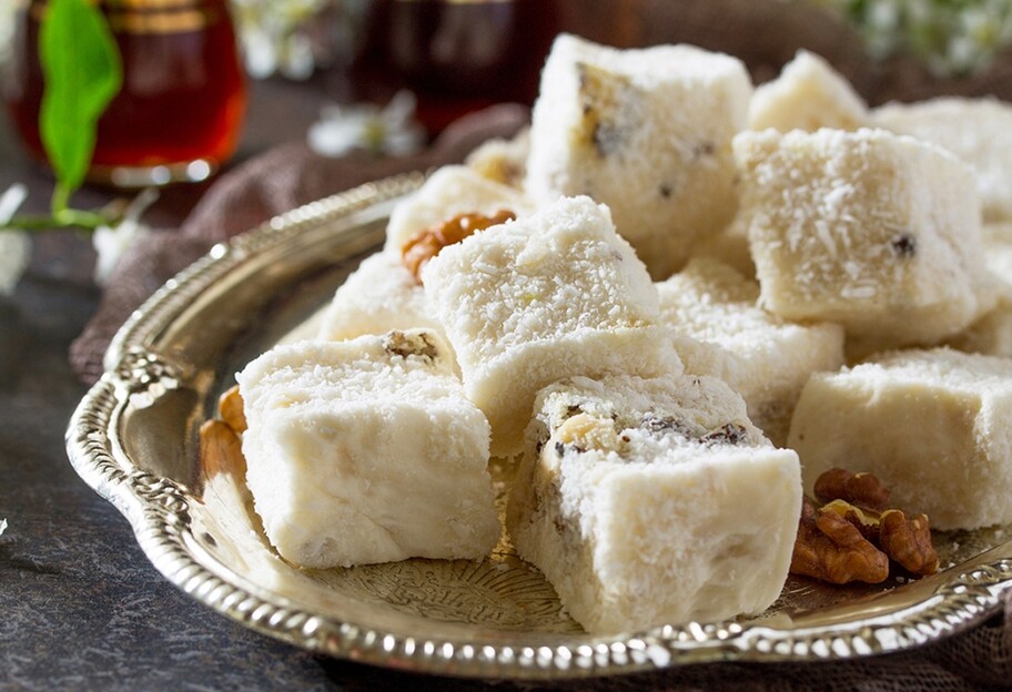 Рахат-лукум с орехом - рецепт турецких сладостей - фото 1