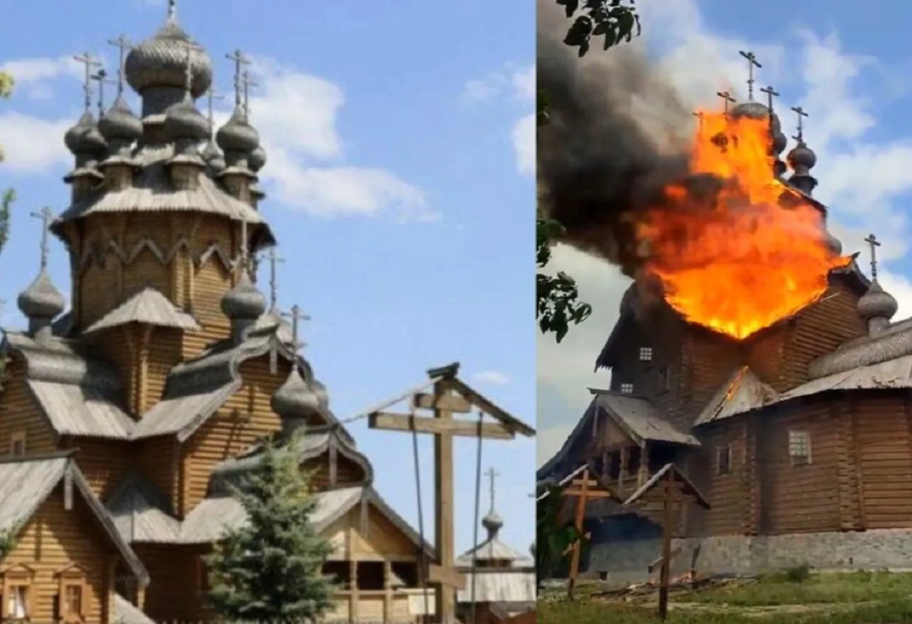 Всехсвятський скит Святогірської лаври повністю згорів після обстрілу Росією - фото, відео - фото 1