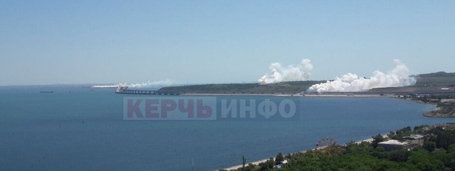 В районе Крымского моста наблюдаются клубы дыма: в чем причина (видео)